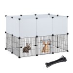 Relaxdays cage ext�rieur lapin en panneaux � assembler hlp 725 x 110 x 74 cm pour petits animaux noir ...