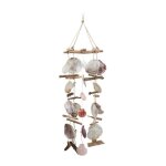 Relaxdays carillon � coquillages bois flott� mobile coquillages guirlande d�coration � suspendre color� ...