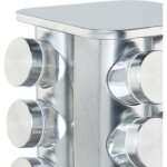 Relaxdays carrousel à épices 16 pots en verre présentoir à épices inox rotatif 4° argenté Relaxdays carrousel à épices 16 pots en verre présentoir à épices inox rotatif 4° argenté