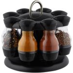 Relaxdays carrousel à épices 8 pots en plastique présentoir rond rotatif 360° hxd 17x19 cm noir / transparent ... Relaxdays carrousel à épices 8 pots en plastique présentoir rond rotatif 360° hxd 17x19 cm noir / transparent ...