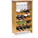 Relaxdays casier � bouteilles de vin bambou �l�gant pour les verres h x l x p : env. 84 x 50 x 24 cm ...