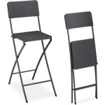 Relaxdays chaise de bar pliantelot de 2avec dossiertabouret pliable bastian115 x 44 x 63 cmgrise Relaxdays chaise de bar pliantelot de 2avec dossiertabouret pliable bastian115 x 44 x 63 cmgrise