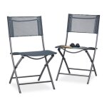 Relaxdays chaise de jardin lot de 2 pliable plastique et m�tal chaise balcon pliante camping terrasse ...