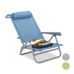 Relaxdays chaise pliante jardin chaise pliable plage ajustable appui - tte accoudoirs rglables 120 ...