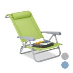 Relaxdays chaise pliante jardin chaise pliable plage ajustable appui - tte accoudoirs rglables 120 ...