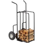 Relaxdays chariot  bois de chemine xl en mtal avec 2 grosses roues jusqu? 200kg transport de bois ...