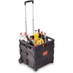 Relaxdays chariot de courses caisse pliable charge maximale 35 kg h x l x p : env. 100 x 42 x 37 noir ...