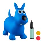 Relaxdays chien ballon sauteur cheval avec pompe gonflable jouet jeux enfant animaux 50 kg sans bpa bleu ...