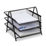 Relaxdays corbeille à courrier 3 niveaux porte - courrier 3 étages métal bureau trieur documents a4 noir ... Relaxdays corbeille à courrier 3 niveaux porte - courrier 3 étages métal bureau trieur documents a4 noir ...