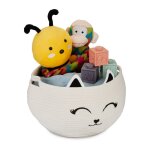 Relaxdays corbeille de rangement pour enfants motif chat caisse tissu hxd: 24x35cm panier  jouets ...