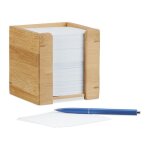 Relaxdays cube mmo bambou bloc - note 900 feuilles papier support pense - bte hxlxp: 105 x 105 x 105 ...
