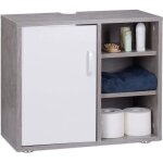 Relaxdays dessous de lavabo 1 porte placard salle de bain 3 tagres meuble sous vasque wc sdb 51x60x32cm ...
