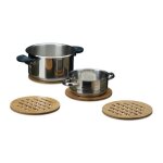 Relaxdays dessous de plat ronds bambou lot de 4 dessous de verre casserole poele bois 20 cm diamtre ...