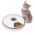 Relaxdays distributeur automatique pour chat jusqu? 6 portions hxd : 55x305 cm gamelle programmable ...