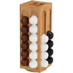 Distributeur de capsules - relaxdays - rotatif - bambou - 405x14x14 cm - 8 rangs