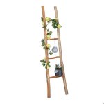 Relaxdays echelle d�corative en bois 150 cm jardin 4 barres ch�taignier artisanal habits et serviettes ...