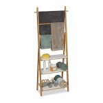 Relaxdays Échelle porte - serviettes 3 barres surface rangement étagère bambou mdf 150x50x30cm nature ... Relaxdays Échelle porte - serviettes 3 barres surface rangement étagère bambou mdf 150x50x30cm nature ...