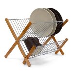 Relaxdays Égouttoir à vaisselle cross bambou métalpliable ustensile de cuisine accessoire déco 27 x 38 ... Relaxdays Égouttoir à vaisselle cross bambou métalpliable ustensile de cuisine accessoire déco 27 x 38 ...
