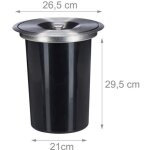Relaxdays poubelle plan de travail encastrable couvercle hyginique compost inox hxd 295 x 265 cm argent ...