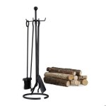 Relaxdays ensemble serviteur de cheminée 5 pièces accessoire acier balai tisonnier pince pelle noir Relaxdays ensemble serviteur de cheminée 5 pièces accessoire acier balai tisonnier pince pelle noir