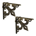 Relaxdays querre tagre murale lot de 2 ancien support en fonte de fer avec ornement lys vintage couleur ...