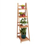 Relaxdays escalier pour plantes bois �chelle plante support int�rieur hxlxp: 161 x 41 x 25 cm 4 niveaux ...