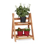 Relaxdays escalier pour plantes bois �chelle plante support int�rieur hxlxp: 51 x 41 x 25 cm 2 niveaux ...