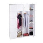 Relaxdays �tag�re cubes rangement penderie armoire 14 compartiments plastique 2 tringles modulable plastique ...