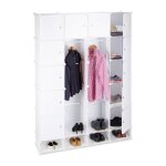 Relaxdays tagre cubes rangement penderie armoire 18 compartiments plastique chaussures modulable 145 ...