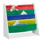 Relaxdays �tag�re enfants biblioth�que chambre etag�re rangement livres mdf + polyester 4 compartiments ...