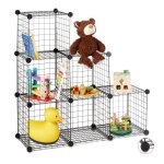 Relaxdays Étagère grille treillis 6 compartiments diy métal meuble rangement ouvert 30 x 30 cm noir Relaxdays Étagère grille treillis 6 compartiments diy métal meuble rangement ouvert 30 x 30 cm noir