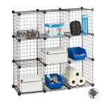 Relaxdays tagre modulable grille treillis 9 cubes compartiments diy mtal meuble rangement grillage ...