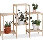 Relaxdays Étagère pour plantes en bois support pot de fleurs en escalier décoration hxlxp: 70 x 89 x ... Relaxdays Étagère pour plantes en bois support pot de fleurs en escalier décoration hxlxp: 70 x 89 x ...