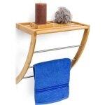 Relaxdays tagre porte - serviettes en bambou 3 barres de schage en mtal salle de bain dco h xlxp ...