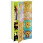 Relaxdays tagre rangement enfants casier modulable plastique animaux penderie armoire tringle color ...