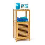 Relaxdays Étagère pour salle de bain cuisine armoire avec porte refermable bois de bambou 3 étages plateaux ... Relaxdays Étagère pour salle de bain cuisine armoire avec porte refermable bois de bambou 3 étages plateaux ...