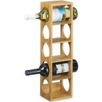 Relaxdays tagre  vin en bambou hxlxp: 53 x 14 x 12 cm 5 emplacements range - bouteilles 5 tages casier ...
