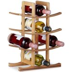 Relaxdays etag�re � vins en bambou petit support � 12 bouteilles 4 niveaux autonome hlp 425x30x16 cm ...