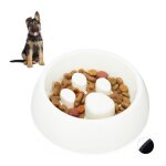 Relaxdays gamelle anti glouton chien manger lentement bol croquette chat aliment digestion blanc