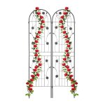 Relaxdays grilles tuteur plantes lot de 2 hxl 200x50�cm treillis autonome pour fleurs � planter en m�tal ...