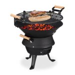 Relaxdays baril de barbecue en fonte de fer foyer réglable en hauteur aération pour charbon hlp 40x45x36cm. ... Relaxdays baril de barbecue en fonte de fer foyer réglable en hauteur aération pour charbon hlp 40x45x36cm. ...