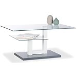 Relaxdays gris basse en verre rectangulaire plateau vitr� petite surface table de salon originale hlp ...