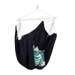 Relaxdays hamac coton si�ge suspendu pour int�rieur & ext�rieur 150 kg enfants & adultes noir
