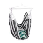 Relaxdays hamac coton sige suspendu pour intrieur & extrieur 150 kg enfants & adultes noir - blanc ...