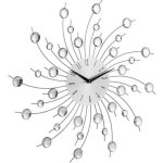 Relaxdays horloge murale soleil avec perles strass diamant moderne cuisine salon 50 cm argent Relaxdays horloge murale soleil avec perles strass diamant moderne cuisine salon 50 cm argent