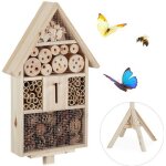 Relaxdays h�tel � insectes sur pied maison � insectes abeilles refuge nid cabane jardin hxlxp: 140x47x47cm ...