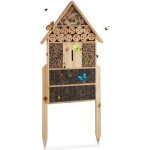 Relaxdays htel  insectes sur pied nature xxl abri refuge nichoir maison abeille papillon coccinelles ...