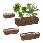Relaxdays jardini�res 4 tailles jardin balcon & rebord fen�tre cache - pots d�coratifs film plastique ...