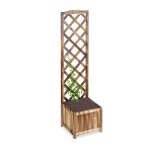 Relaxdays jardini�re avec treillis espalier tuteur plantes grimpantes bac � fleurs en bois vigne lierre ...