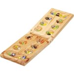 Relaxdays jeu de socit : le kalaha pliable plateau en bois pour 2personnes convient aux petits et ...
